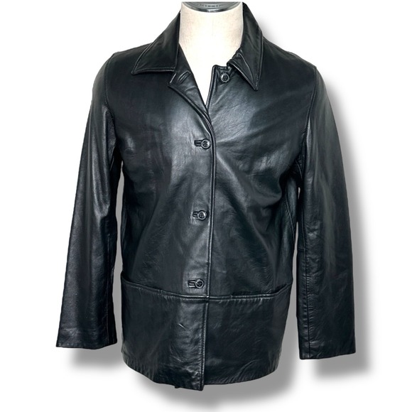 Vintage EXcelled Leather Button Up Jacket Coat Men's size L Matrix Lagenlook - Picture 1 of 9